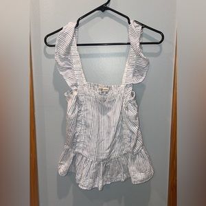 Size M blue and white top